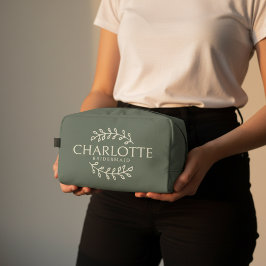 Custom Name Sage Makeup Bag for Bridesmaid Gift Waschbeutel