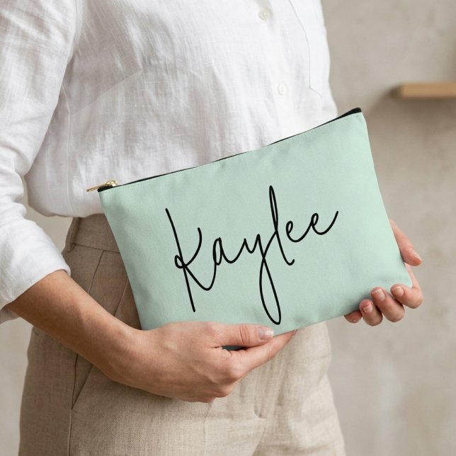 Custom name script birthday pouch gift for her mom zubehörtasche (bridal party gift idea pouch, personalized mom gift pouch, birthday gift pouch for her mom)