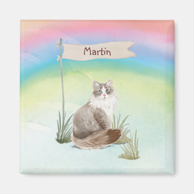 Custom Name Siberian Cat Pet Magnet (Vorne)