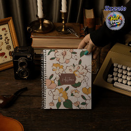 Custom Name Soft Pastel Floral Garden Name Label Notizblock