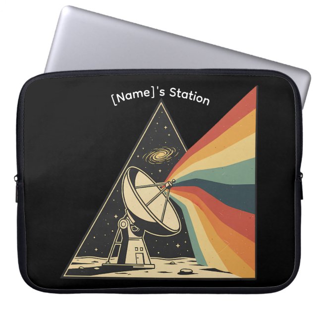 Custom [Name] Space Station Laptop Sleeve (Vorderseite)
