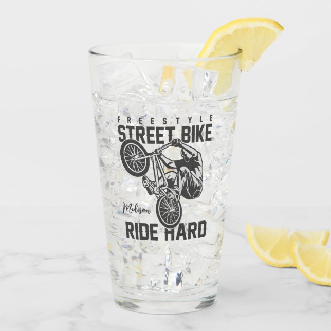 Custom name Street Bike Glas (Rückseite Ice)