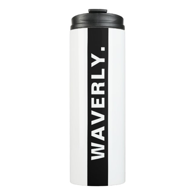 Custom Name Stylish White Thermal Tumbler Drinkwar Thermosbecher (Vorderseite)
