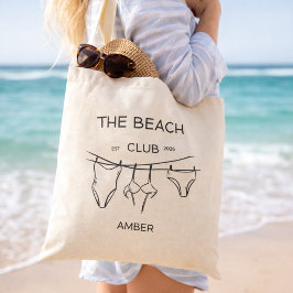 Custom Name Summer Canvas Bag Minimal Aesthetic Tragetasche