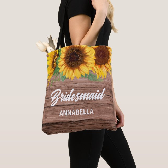 Custom Name Sunflower Bridesmaid Tote Bag (Von Nahem)