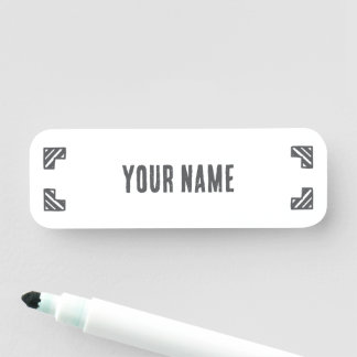 Custom Name Tag – Corner Brackets Namensschild