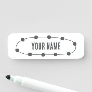 Custom Name Tag – Dotted Oval Namensschild