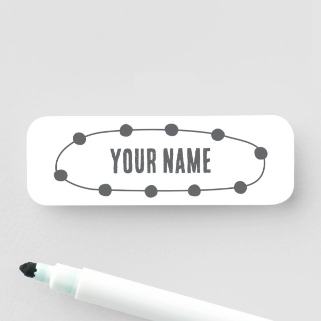Custom Name Tag – Dotted Oval Namensschild (Beispiel)