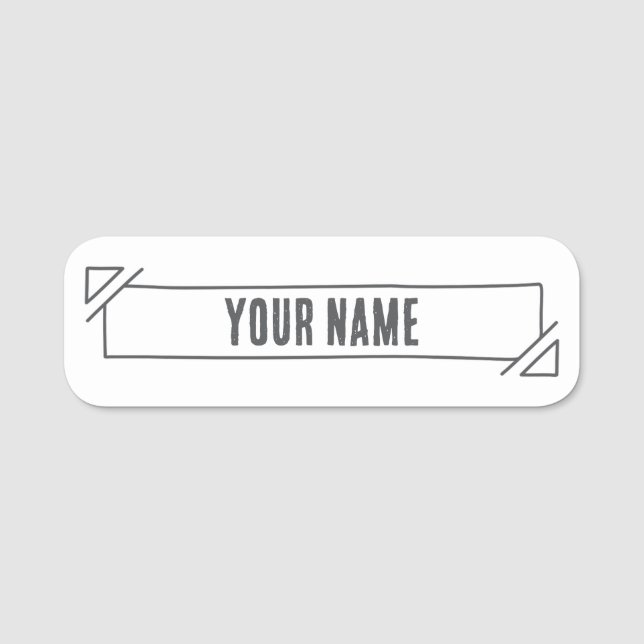 Custom Name Tag – Hand Drawn Banner Namensschild (Vorderseite)