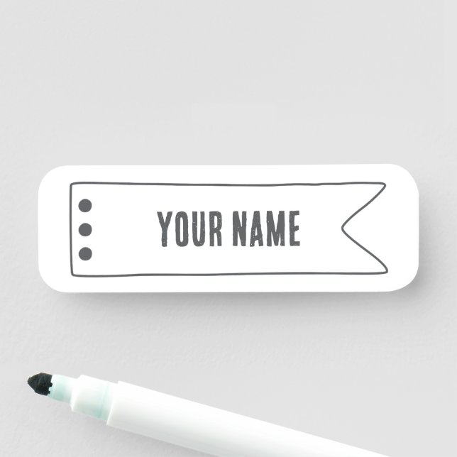 Custom Name Tag – Ribbon Frame Namensschild (Beispiel)