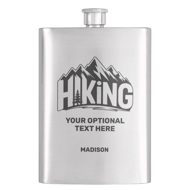 Custom Name & Text Hiking Flachmann (Vorderseite)