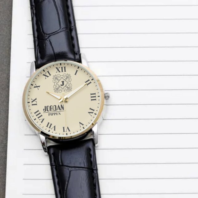  Custom Name Timeless Personalized Initials Elegan Armbanduhr (Von Creator hochgeladen)