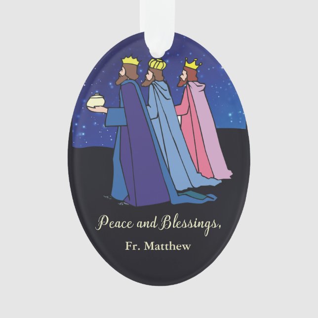 Custom Name Title, Christmas Wishes Three Kings Ornament (Vorderseite)