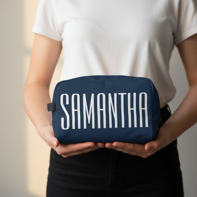 Custom Name Toiletry Bag for Her, Bridesmaid Gift Waschbeutel (Elegant Monogram Makeup Pouch – Birthday, Graduation, or Bridal Party Gift for Women)