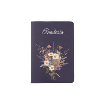 Custom Name Travel Elegant Wildflower 