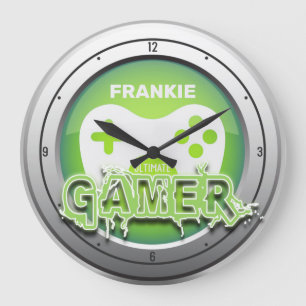 Custom NAME Ultimate Gamer Video Game Room Große Wanduhr