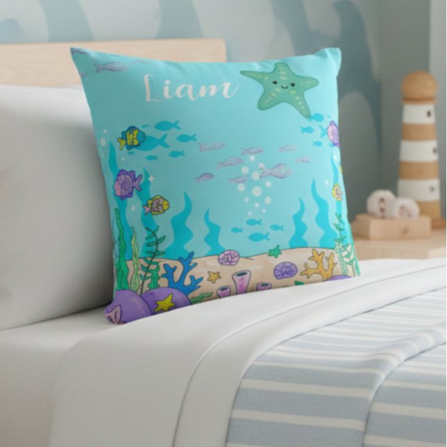  Custom Name Undersea Starfish Pillow Kissen (Von Creator hochgeladen)