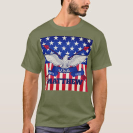 Custom Name USA Patriotic Eagle Semper Fidelis Men T-Shirt