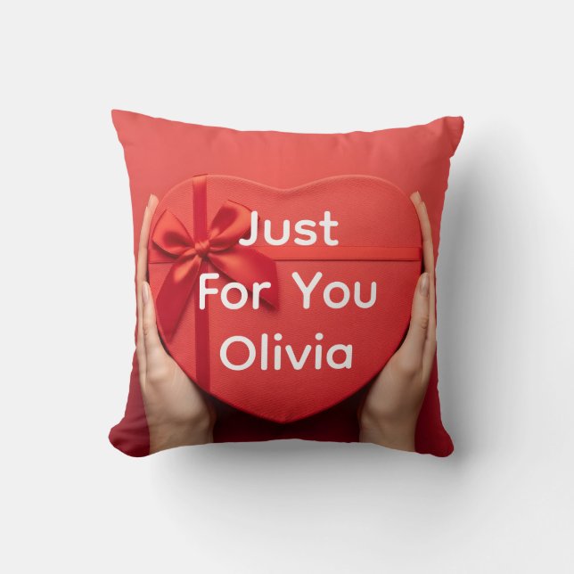 Custom name valentine gift cozy romantic kissen (Vorderseite)