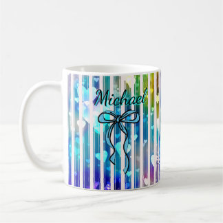 Custom Name Valentine | Personalized Blue For Him Kaffeetasse
