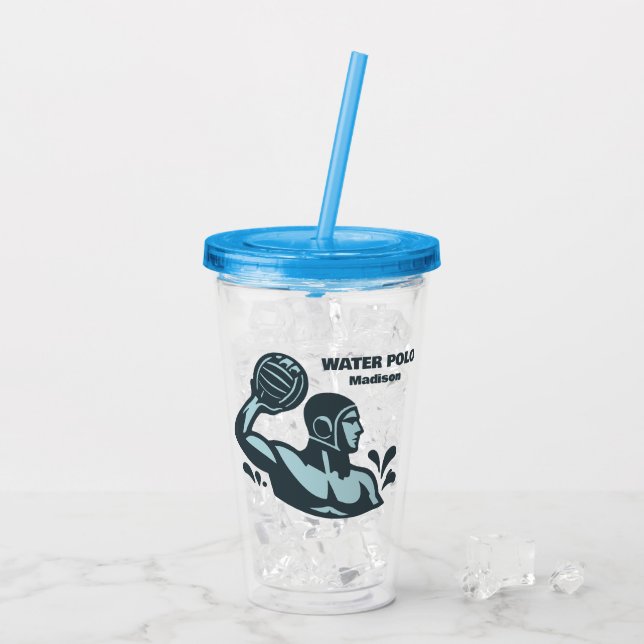 Custom Name Water Polo Acryltrinkbecher (Rückseite Ice)