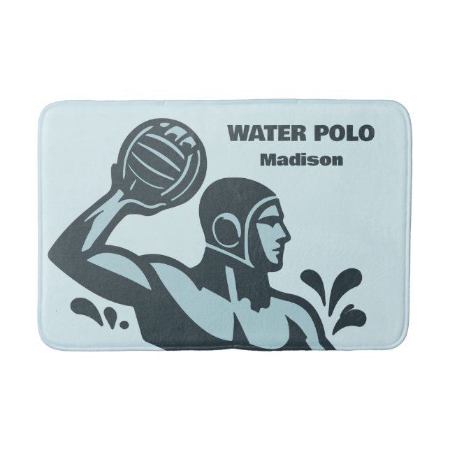 Custom Name Water Polo Badematte (Vorderseite)