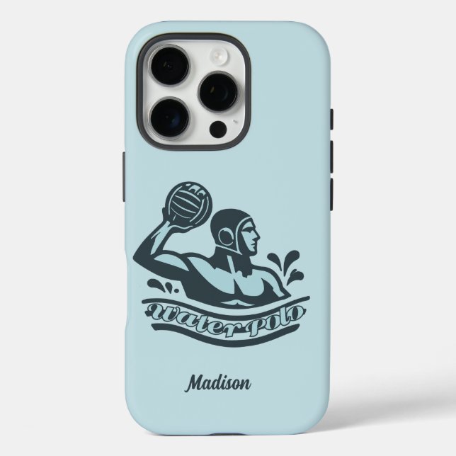 Custom Name Water Polo Case-Mate iPhone Hülle (Rückseite)