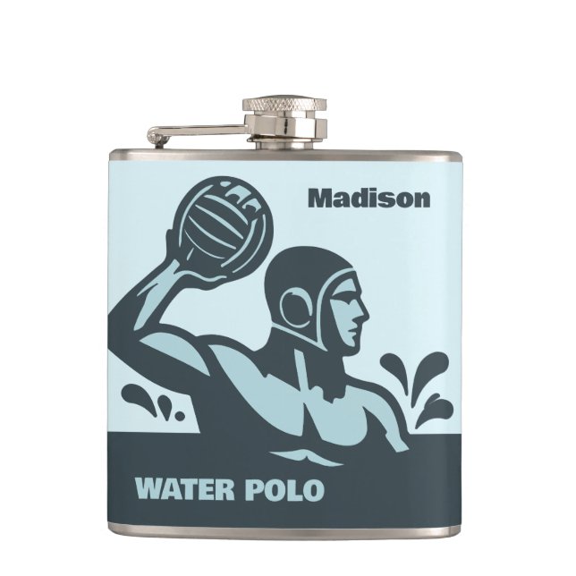 Custom Name Water Polo Flachmann (Vorderseite)