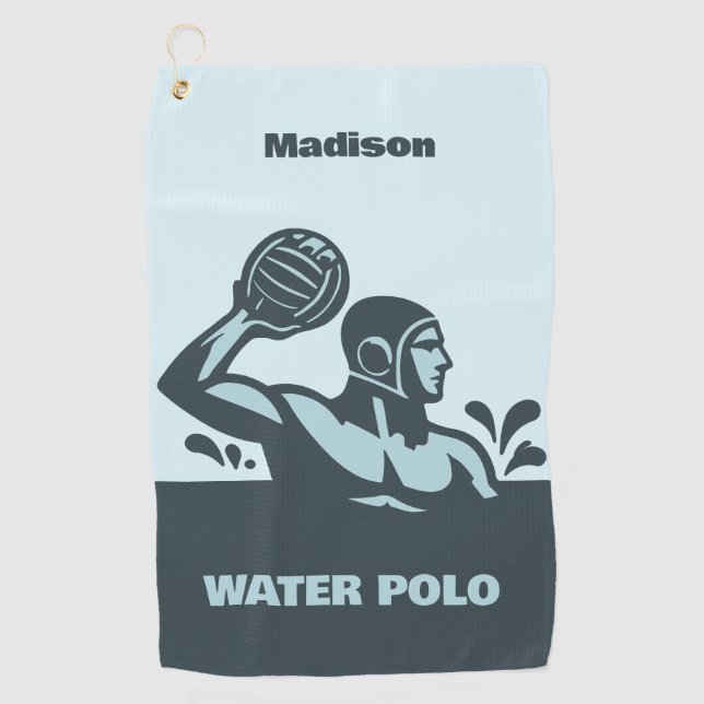 Custom Name Water Polo Golfhandtuch (Vorderseite)