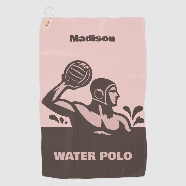 Custom Name Water Polo Golfhandtuch (Vorderseite)