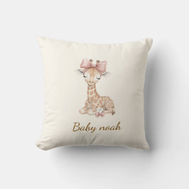 Custom Name Watercolor Giraffe Baby Blanket - Pers Kissen