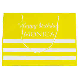 custom name white and yellow birthday große geschenktüte