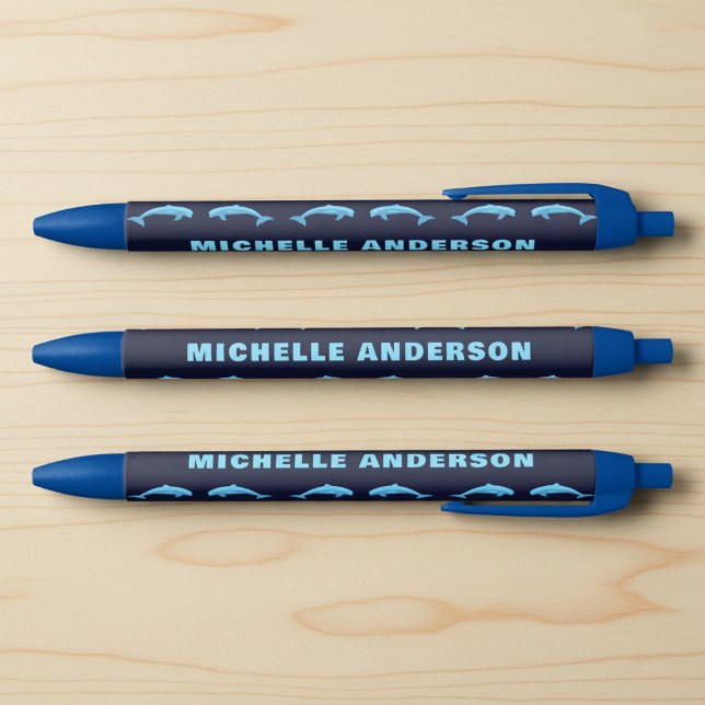 Custom Name with Dolphins Pen Kugelschreiber (Custom name pen for dolphin lovers.)