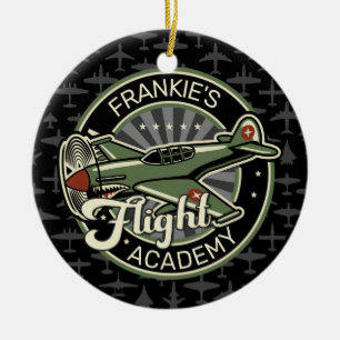 Custom NAME WWII Military Fighter War Plane Retro Keramik Ornament