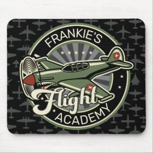Custom NAME WWII Military Fighter War Plane Retro Mousepad