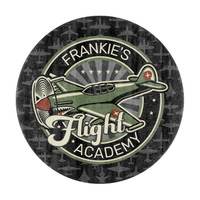 Custom NAME WWII Military Fighter War Plane Retro Schneidebrett (Vorderseite)