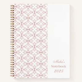 Custom Name & Year Dusty Rose Vector Pattern Notizbuch