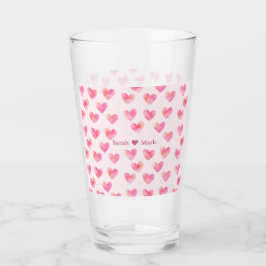 Custom Names Romantic Pink Love Design -  Glas