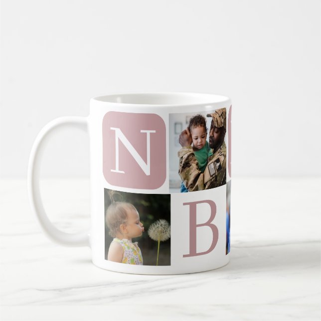 Custom Nanny Großmutter 5 Foto Collage Kaffeetasse (Links)