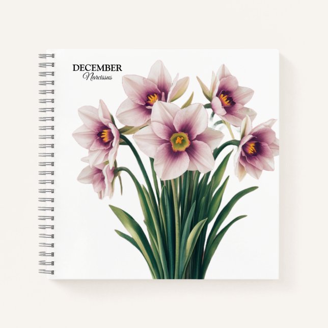 Custom Narcissus Bloom - Dezember Geschenk Notizbuch (Vorderseite)
