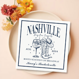 Custom Nashville Bachelorette Rodeo Cocktail Serviette