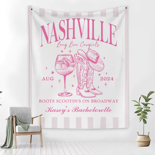 Custom Nashville Bachelorette Rodeo Cocktail Wandteppich (Von Creator hochgeladen)