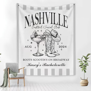 Custom Nashville Bachelorette Rodeo Cocktail Wandteppich
