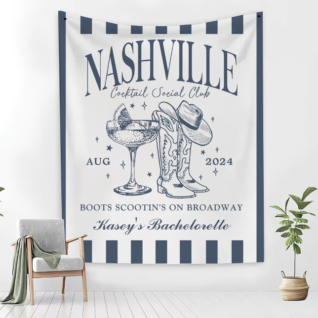 Custom Nashville Bachelorette Rodeo Cocktail Wandteppich (Von Creator hochgeladen)