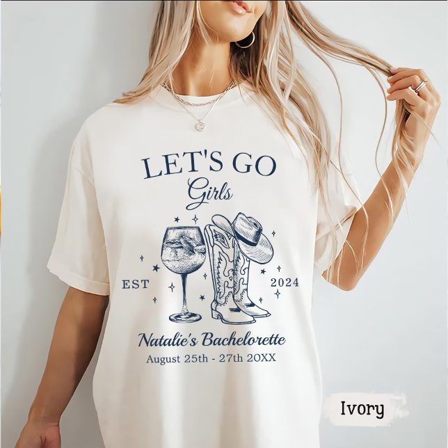 Custom Nashville Junggeselinnen-Abschied Let's Go  T-Shirt (Von Creator hochgeladen)