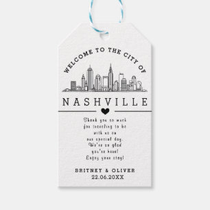 Custom Nashville Skyline - Begrüßung Geschenkanhänger