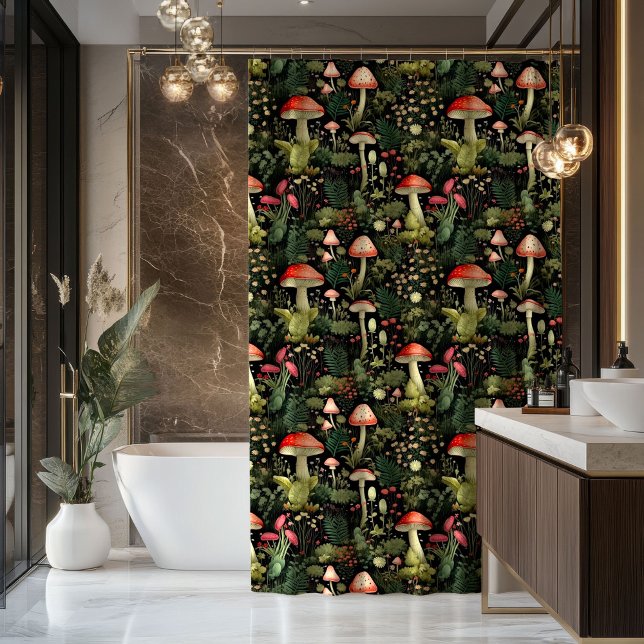 Custom Nature Shower Curtain Mushrooms & Moss Duschvorhang (Custom Nature Shower Curtain Mushrooms & Moss)