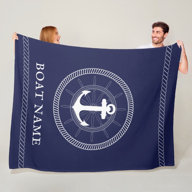 Custom Naublue white Anchor Fleece Blanket (Beispiel)