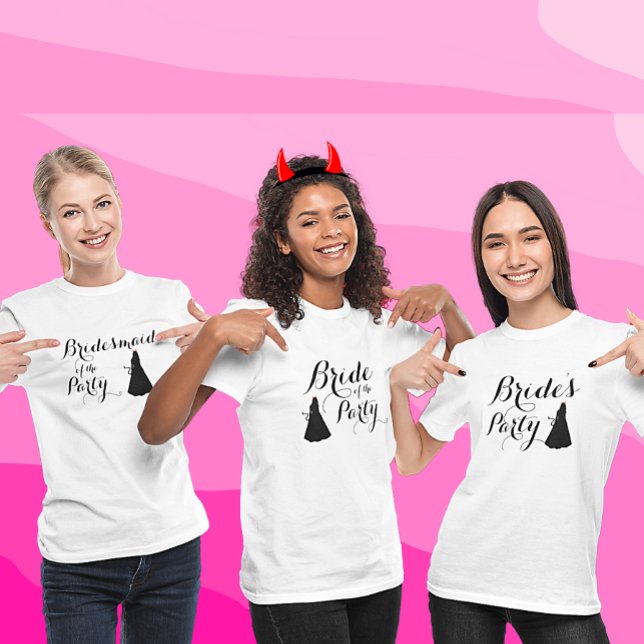 Custom Naughty Batchelorette Bride's Modern Script T-Shirt (Von Creator hochgeladen)