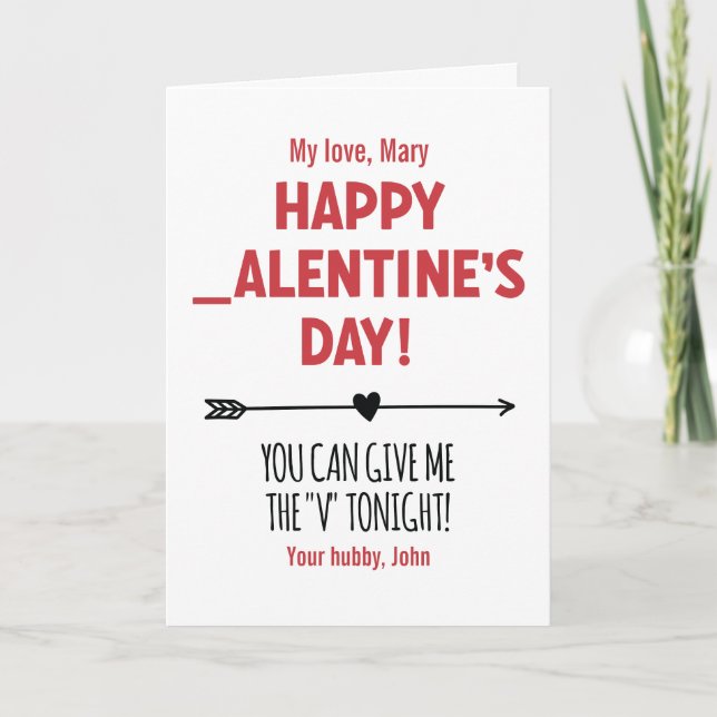 CUSTOM Naughty Gib mir das 'V' Arrow Funny Karte (Vorderseite)